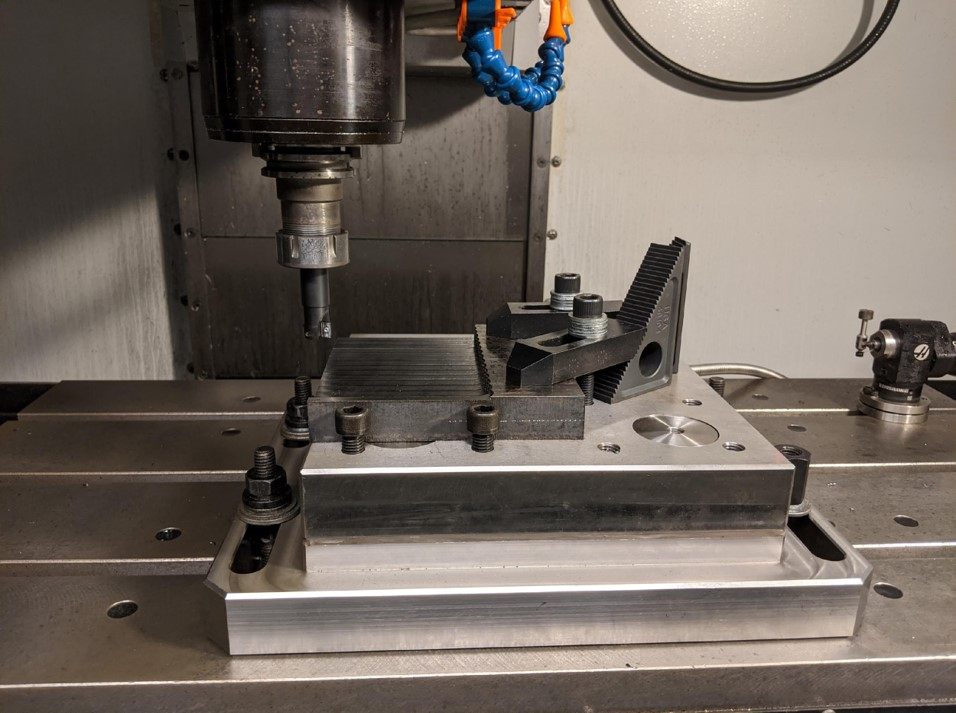A cutting tool machining a metal workpiece